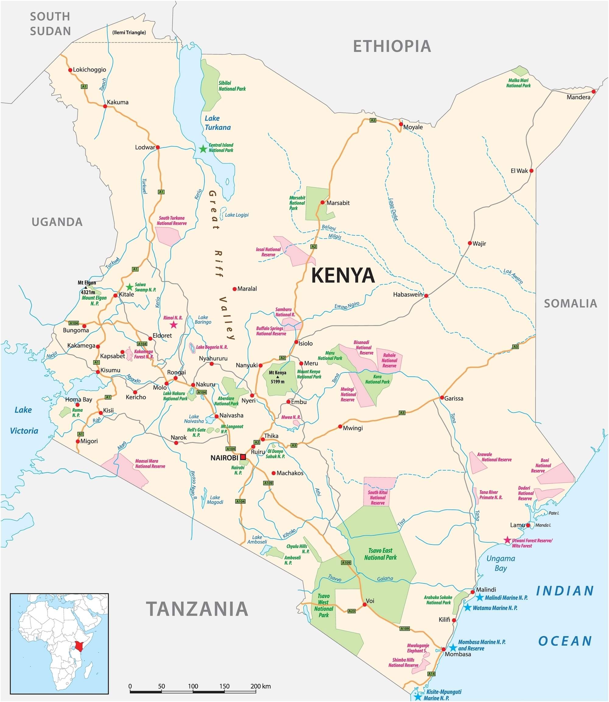 kenya map rainer lesniewski ssk