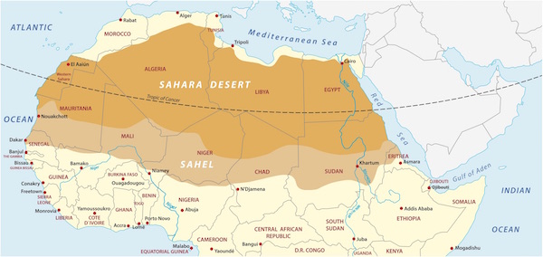Sahara desert map