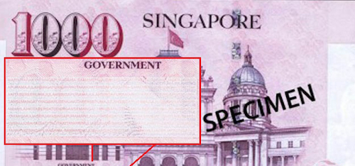 1000 Singapore dollar note 1000 Singapore dollar note