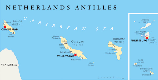 Netherlands antilles map Map of the Netherlands Antilles