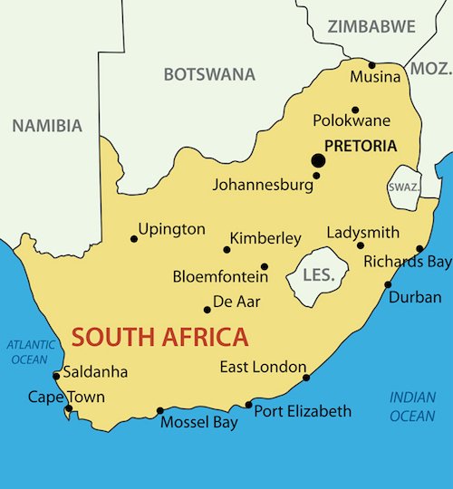 south africa map South Africa Map - shutterstock.com