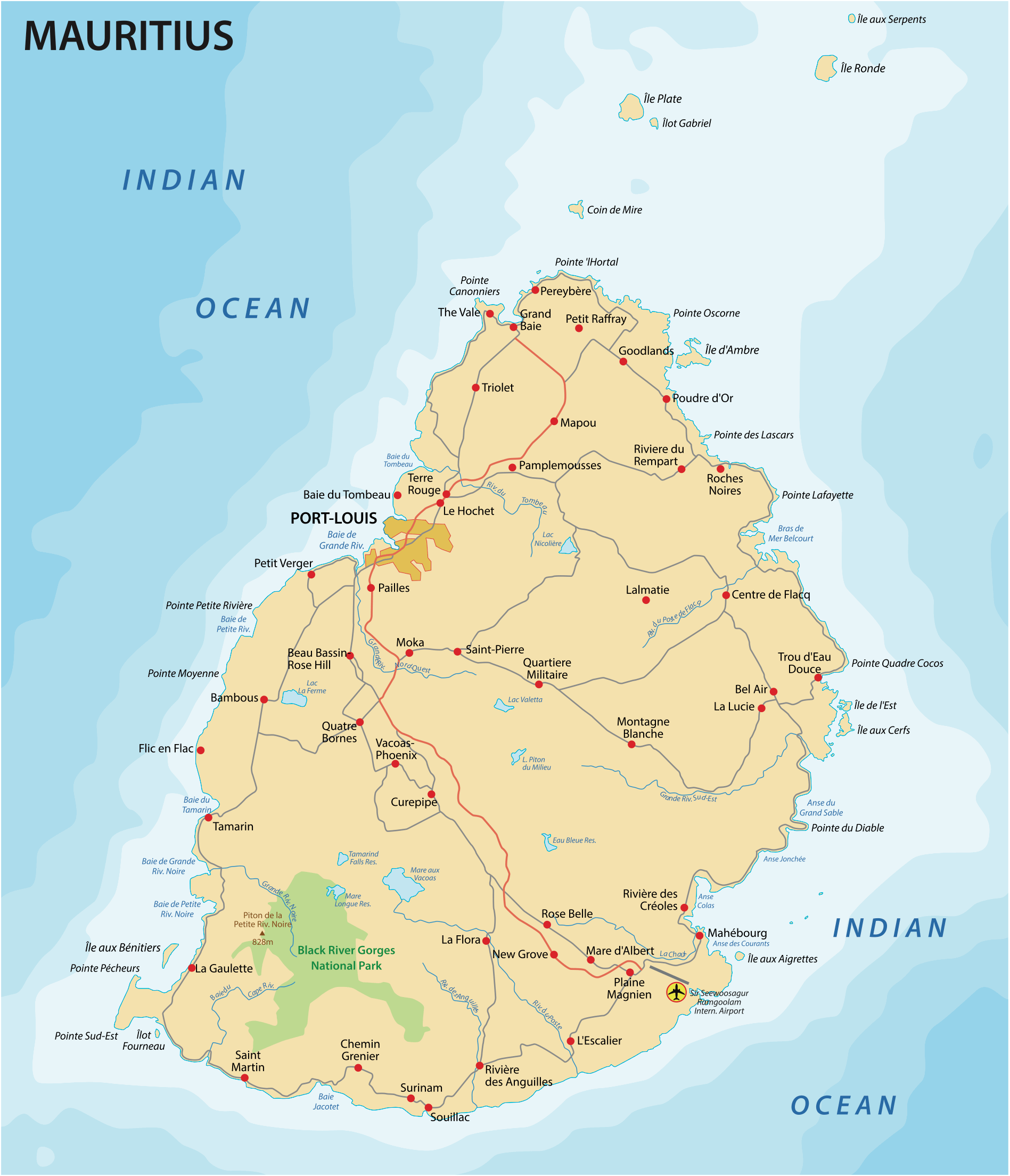 map of mauritius